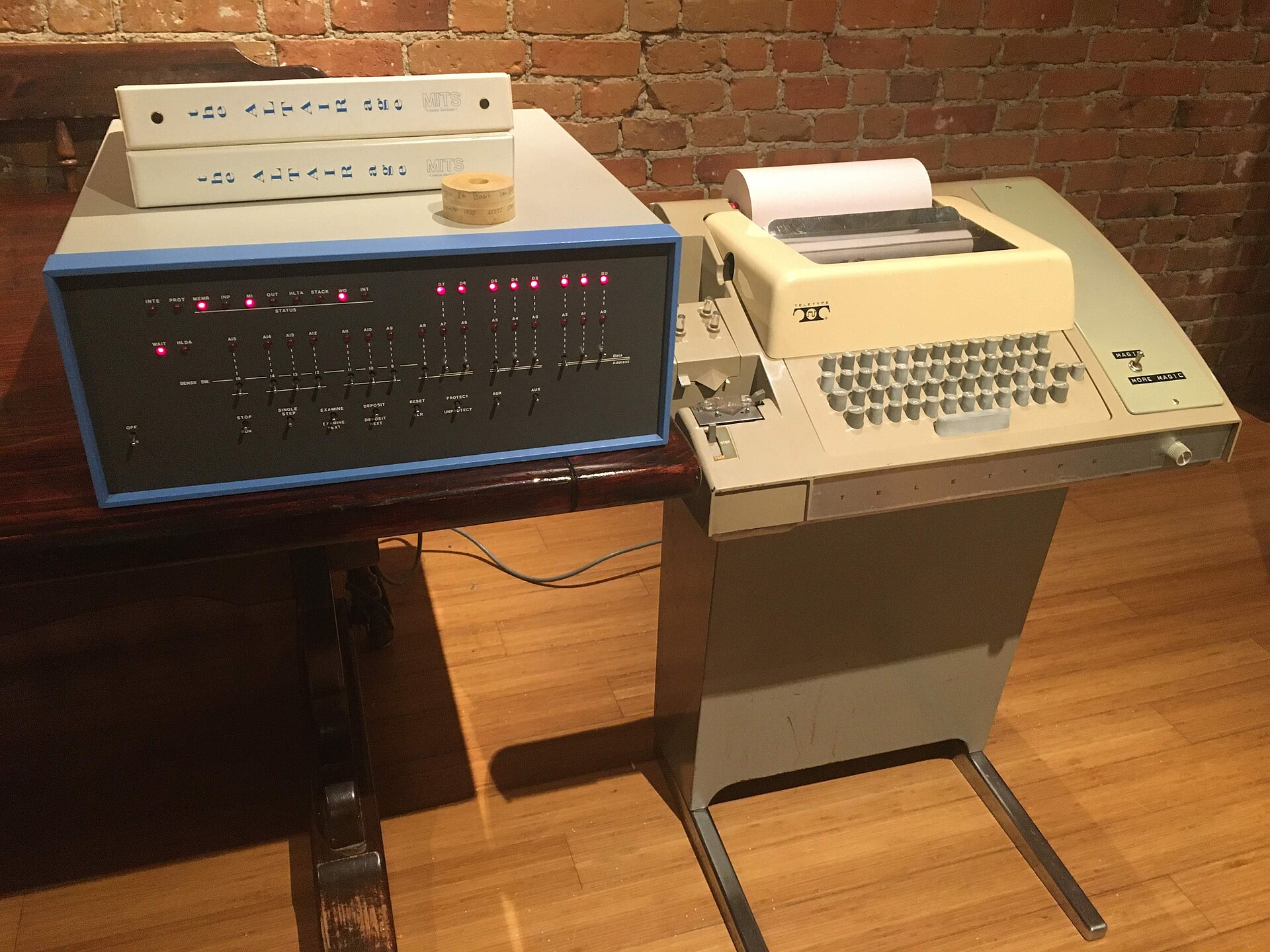 MITS Altair 8800 with Teletype Model 33 — the machine Microsoft's first BASIC ran on
