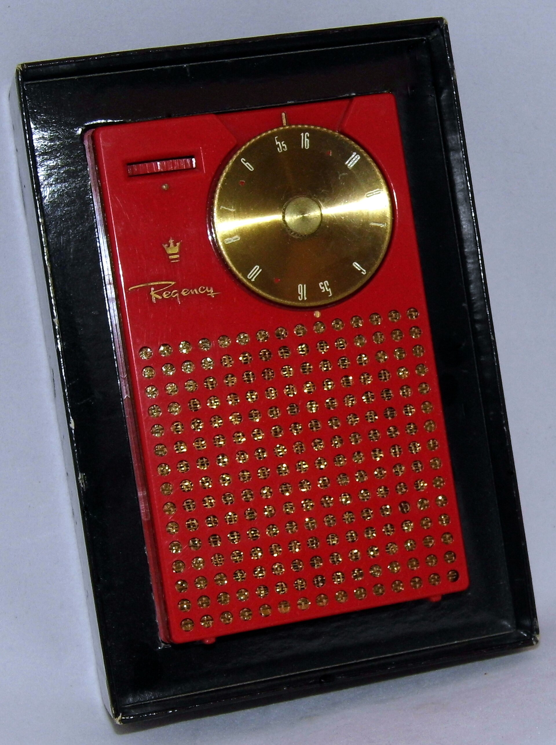 Regency TR-1, the world's first commercial transistor radio, built on TI transistors, 1954